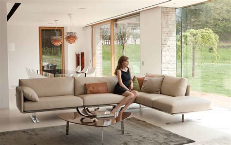 Contemporary Style Leather Curved Corner Sofa Sacramento