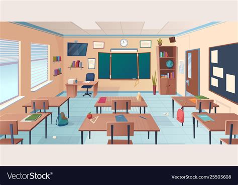 Classroom Interior School Or College Room Vector Image