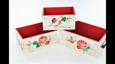 Decoupage Wooden Boxes Fast And Easy Tutorial Diy Youtube