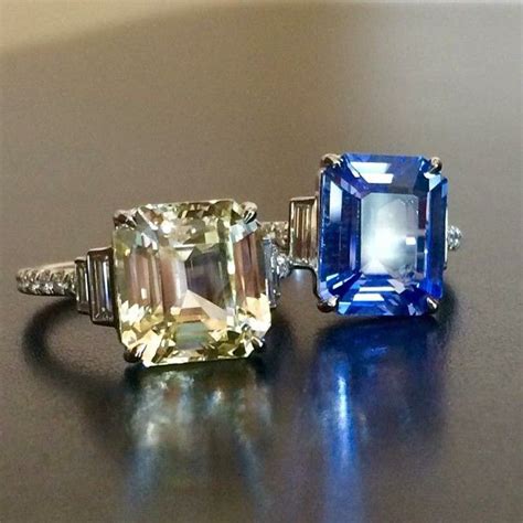 Yellow And Blue Sapphire Engagement Rings By Irina Ferry Sohogem