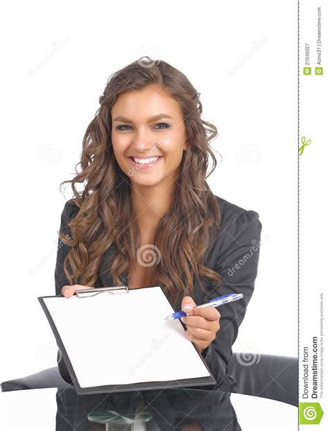 Attractive Young Questionnaire With A Survey Stock Image Image Of