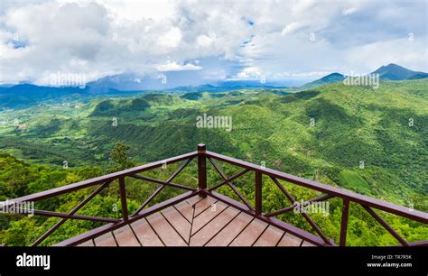 Terrace On View Forest Green Mountain Landscape Balcony Outdoors