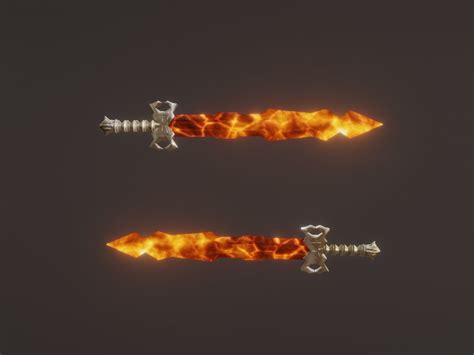 3d Model Fantasy Magma Sword Elemental Sword Fire Sword Vr Ar
