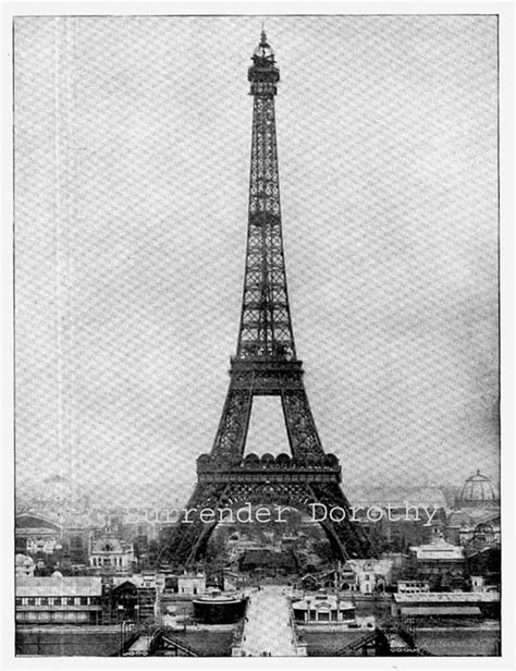 Eiffel Tower Paris France 1890 Vintage Victorian Architecture Etsy
