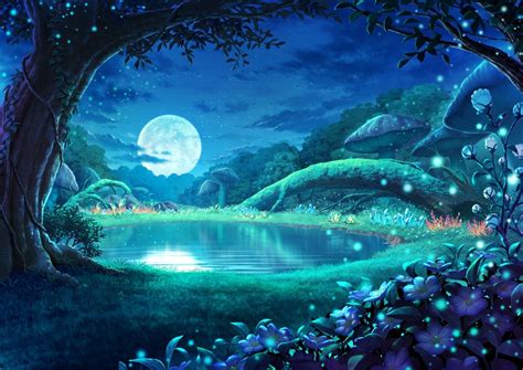 Pin By Okami Chan On Landscape Anime Scenery Moonlight Anime