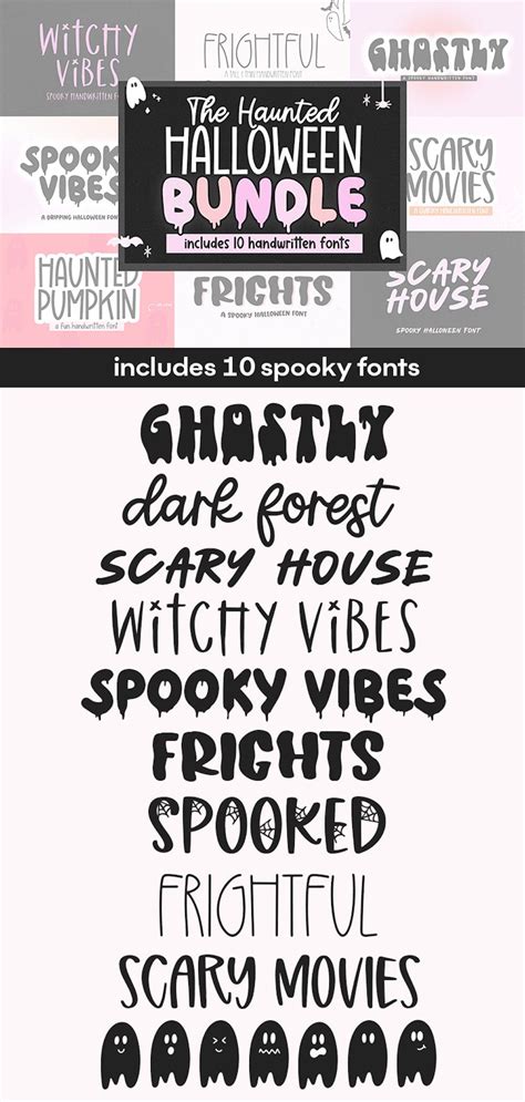 Halloween Font Bundle 10 Spooky Fonts For Craftershalloweenfonts