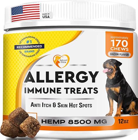 Dog Allergy Relief Immune Supplement 170 Chews Anti Itch
