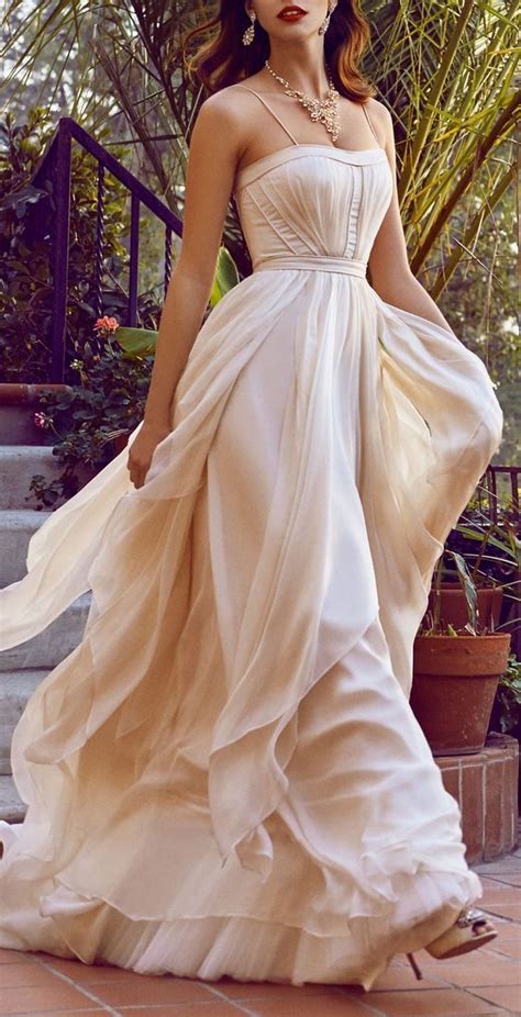 Beautiful Creamy Chiffon Prom Dress With Straps Long Formal Dress For Season 2016 Long Prom