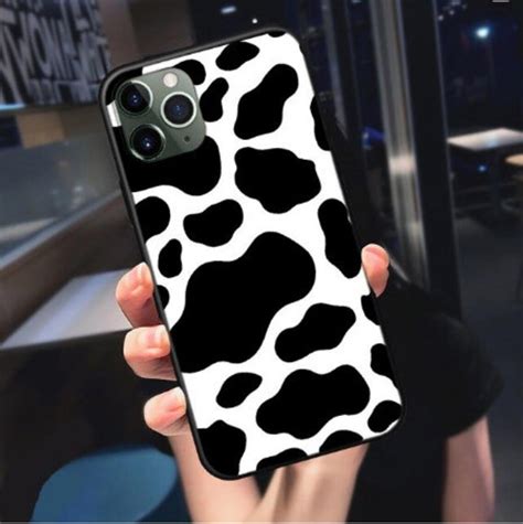 Cow Print Phone Case White Black Cow Symbol Pattern Print Etsy