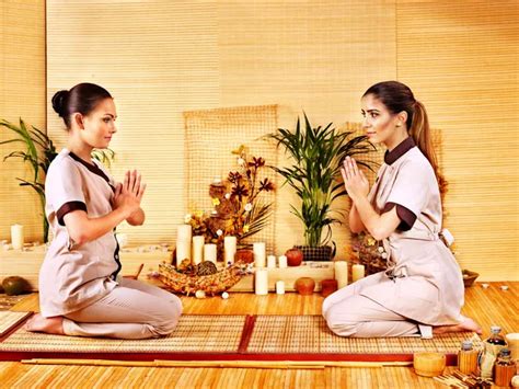 Women At Bamboo Spa Stock Photo By Poznyakov