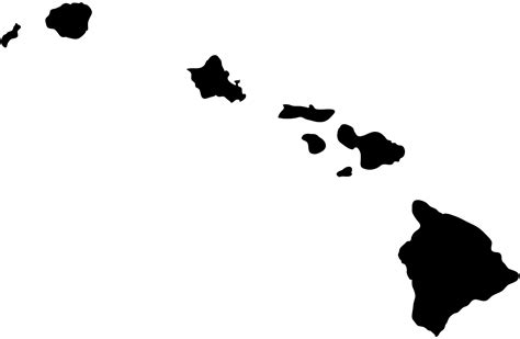 Hawaiian Islands Map Silhouette Free Vector Silhouettes