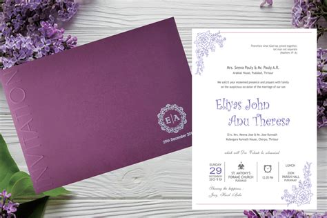 Kerala Christian Wedding Invitation Card Design Que M - vrogue.co
