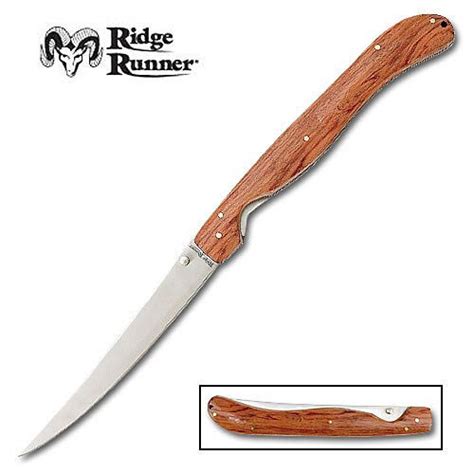 Ridge Runner Folding Fillet Knife Hardwood Handle