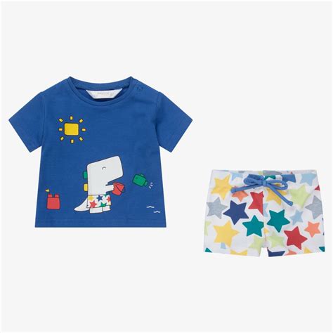 Mayoral Newborn Blue Cotton Baby Shorts Set Childrensalon Outlet