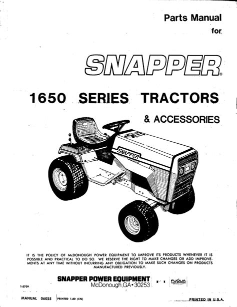 Snapper 1650 Series Parts Manual Pdf Download Manualslib