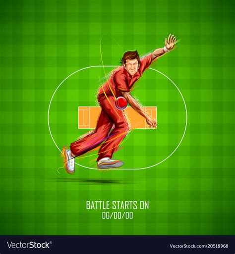 Bowler Bowling In Cricket Championship Sports Vector Image
