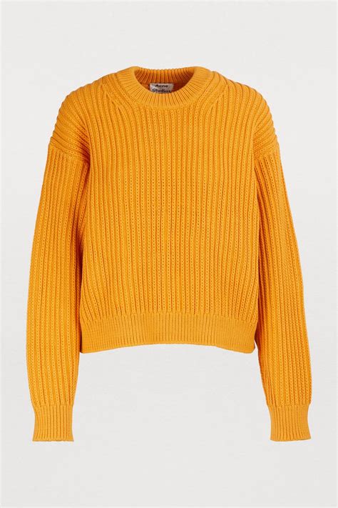 Acne Studios Oversized Chunky Knit Sweater In Orange Lyst