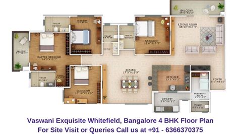 Vaswani Exquisite Whitefield Bangalore 4 Bhk Floor Plan Regrob