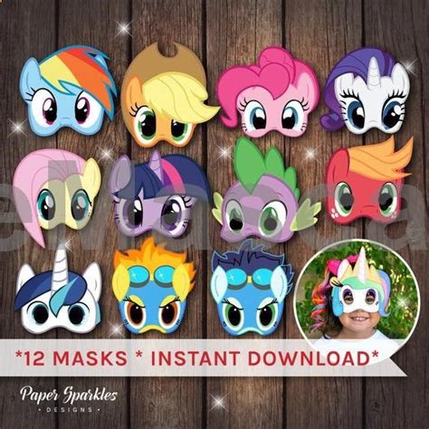 My Little Pony Masks My Little Pony Party By Papersparkledesigns