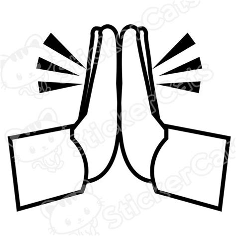 From the big round circle you drew draw five straight lines. Emoji Praying Hands Vinyl Decal Die-Cut Sticker