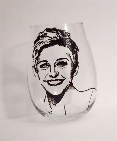 Ellen Degeneres Hand Painted Wine Glass Etsy