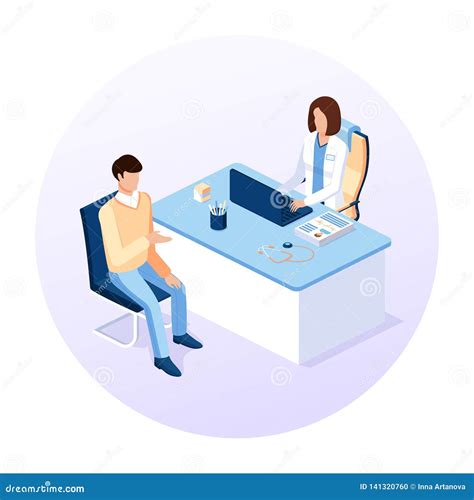 Medical Consultation With Doctor And Young Woman Patient Vector