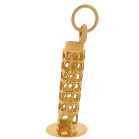 The Leaning Tower Of Pisa 14k Gold Charm 14k Gold Charms Gold Charm