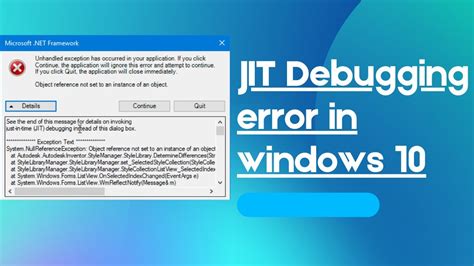 How To Fix Jit Debugging Error Windows 10 MR LEARNING WAY YouTube