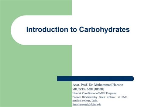 Introduction To Carbohydrates Part 1 Ppt