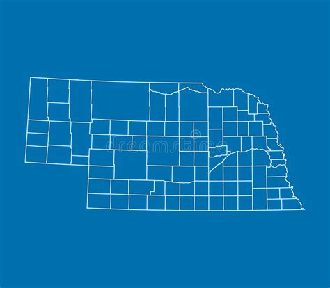 Mapa Do Nebraska Ilustração Do Vetor Ilustração De América 205764869