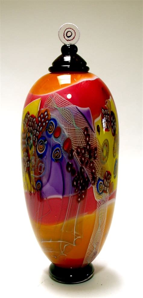 Wes Hunting Hand Blown Glass Colorfield Lidded Jar