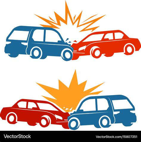 Car Crash Traffic Accident Icon Royalty Free Vector Image