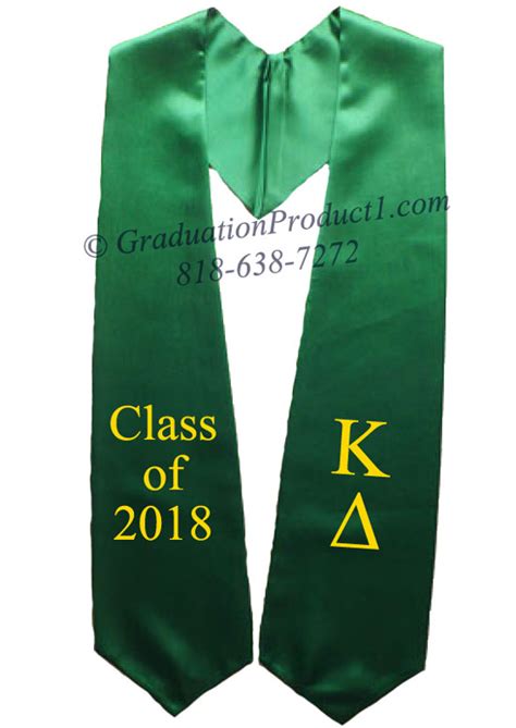Kappa Delta Kelly Green Greek Graduation Stole And Sashes From
