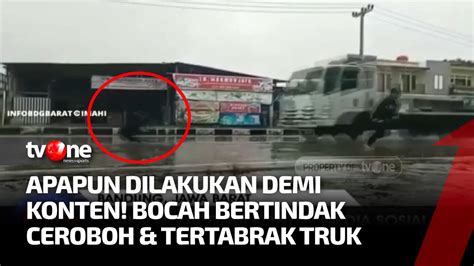Duh Demi Konten Dua Bocah Nekat Hentikan Truk Di Terusan Exit Tol