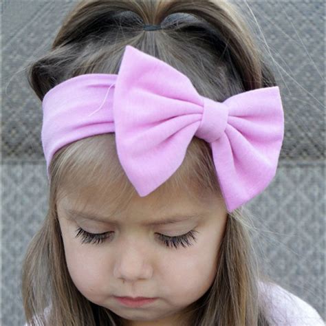 Cute Girls Cotton Comfortable Headband Solid Cross Hair Bows Handmade