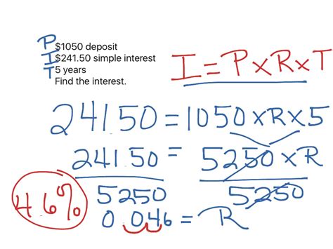 Simple Interest Formula Math Showme