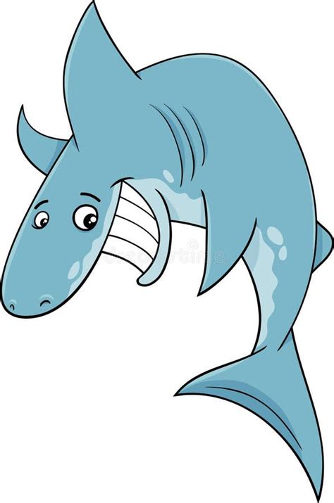 Personaggio Dei Cartoni Animati Del Pesce Dello Squalo Illustrazione
