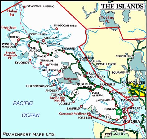 Map Of Vancouver Island British Columbia Travel And Adventure Vacations