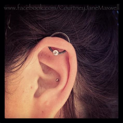 14g Helix Orbital Piercing With Black Niobium Ring By Anatometal