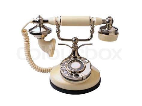 Old Fashioned Phone Isolated On White Background Stock Photo Colourbox