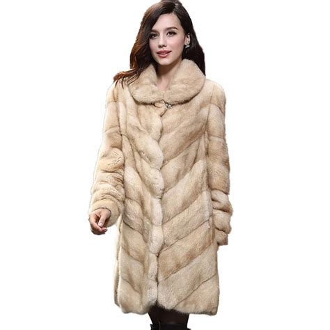 Cy 115161 New Womens Real Mink Fur Coat Luxury Long Full Pelt Fur