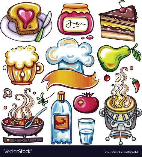 Ready To Eat Food Icons Royalty Free Vector Image