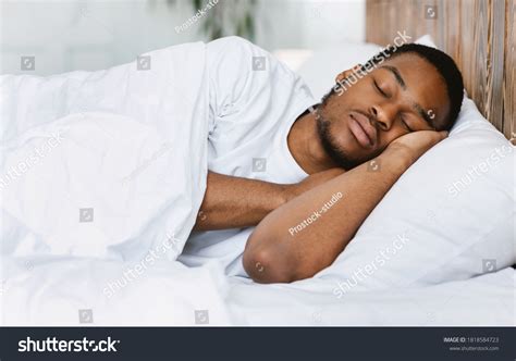 Asleep African American Guy Sleeping Resting Stock Photo 1818584723