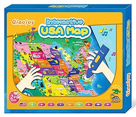 Qiaojoy Interactive Kids Map Bilingual United States Map For Kids