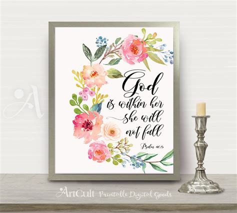 Printable Artwork Digital Download God Is Within Her She Will Not