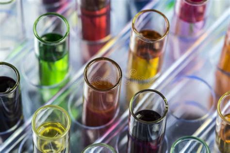 Laboratory Test Tubes With Colorful Liquids Stock Image Image Of