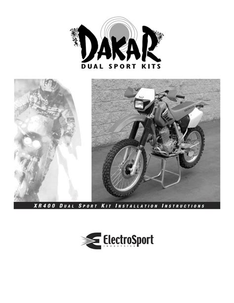 Check spelling or type a new query. Electrosport Honda XR400 Dakar Kit | Manualzz