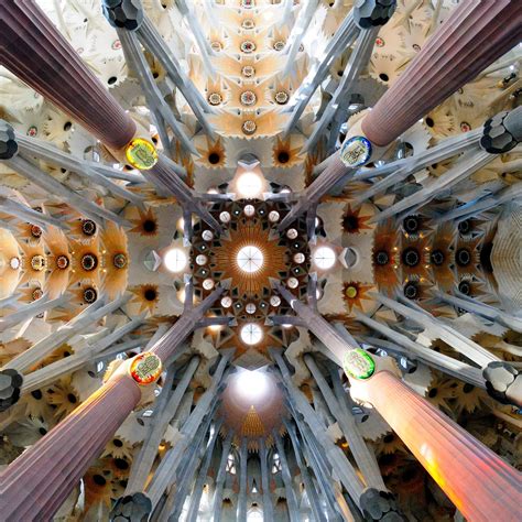 Barcelona La Sagrada Familia Ceiling Gaudi 2048 X 204