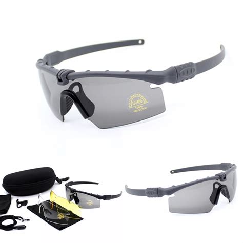 3 lens camouflage cycling shooting glasses uv400 military sunglasses men army ballistic bullet