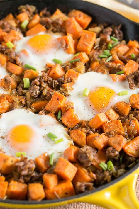 Sweet Potato Hash With Sausage And Eggs Delicious Meets Healthy